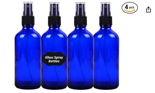 4 oz Blue Glass Spray Bottles for Essential Oils