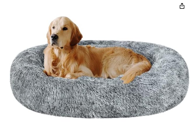 Coohom Oval Calming Donut Cuddler Dog Bed
