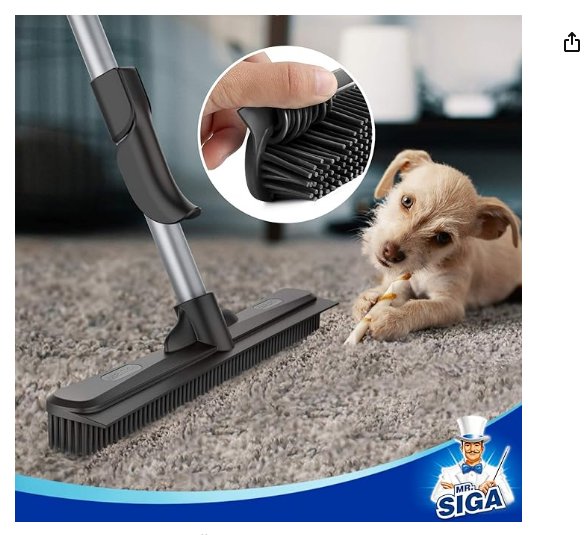 MR. SIGA Pet Hair Removal Rubber Broom